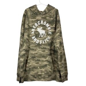Abercrombie Kids Camo Sequin Moose Hoodie Sweatshirt Kids Size 15/16